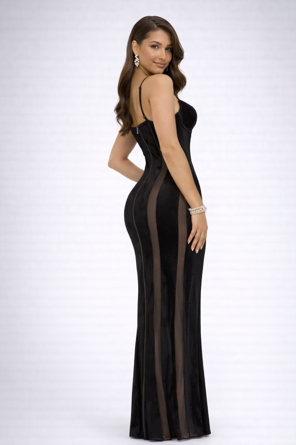 Chanelle Black Corset Maxi Dress